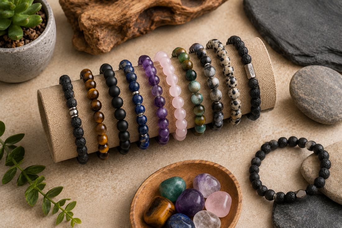 bracelet pierre naturelle tendance bracelet perles pierre lave oeil tigre quartz