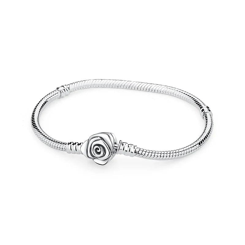 Bracelet Breloques Rose Argent | Félicie