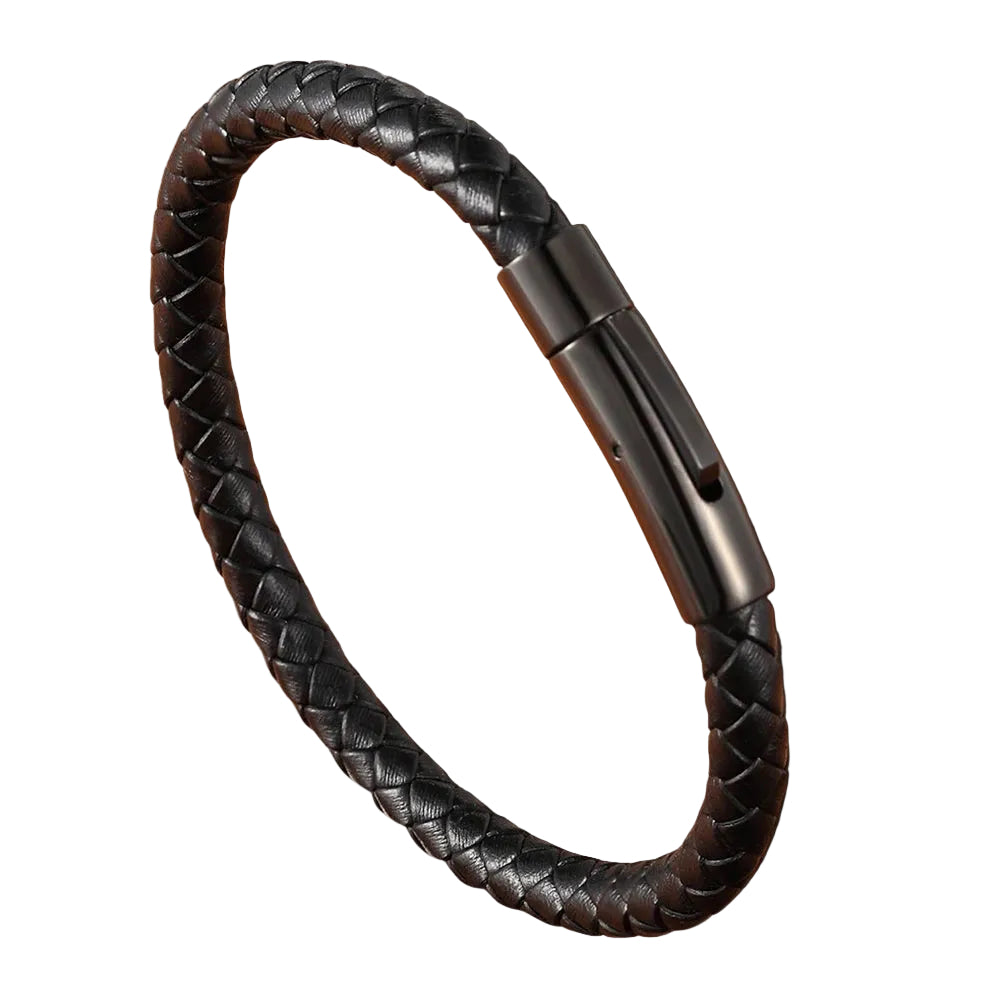 Bracelet Cuir Homme Noir | Anglet