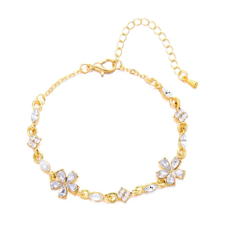 Bracelet Fin Fleurs Diamants Blancs Or Femme | Albane