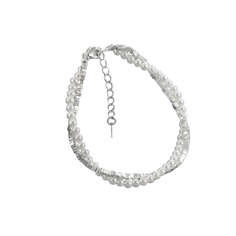 Bracelet Fin Perles Argent Femme | Assia