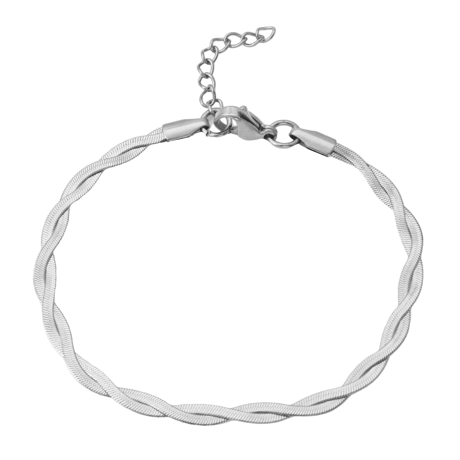 Bracelet Fin Torsadé Double Argent Femme | Maya