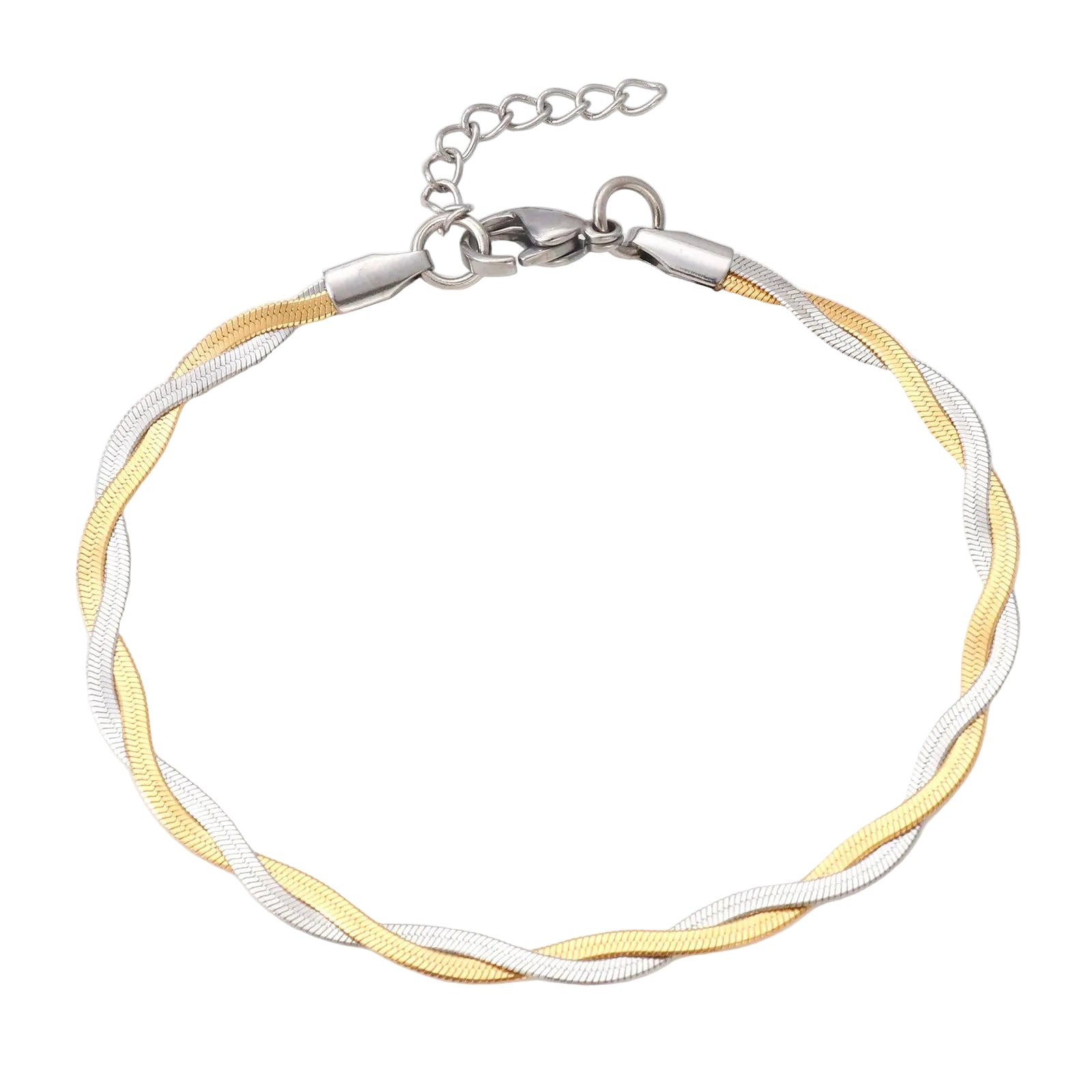 Bracelet Fin Torsadé Double Or et Argent Femme | Roxanne