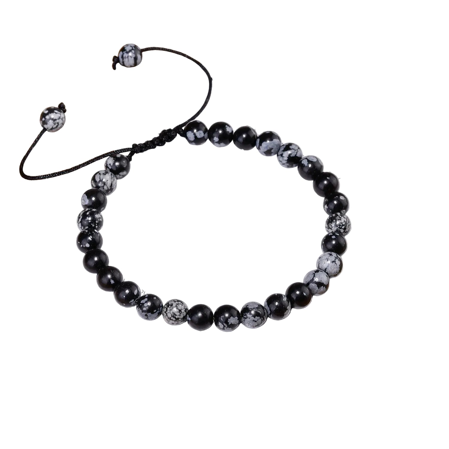Bracelet Pierre De Lune Flocon De Neige Obsidienne | Naoko