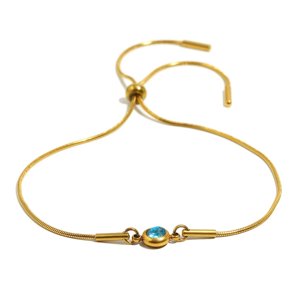 Bracelet Pierre de Naissance Aigue Marine | Mars