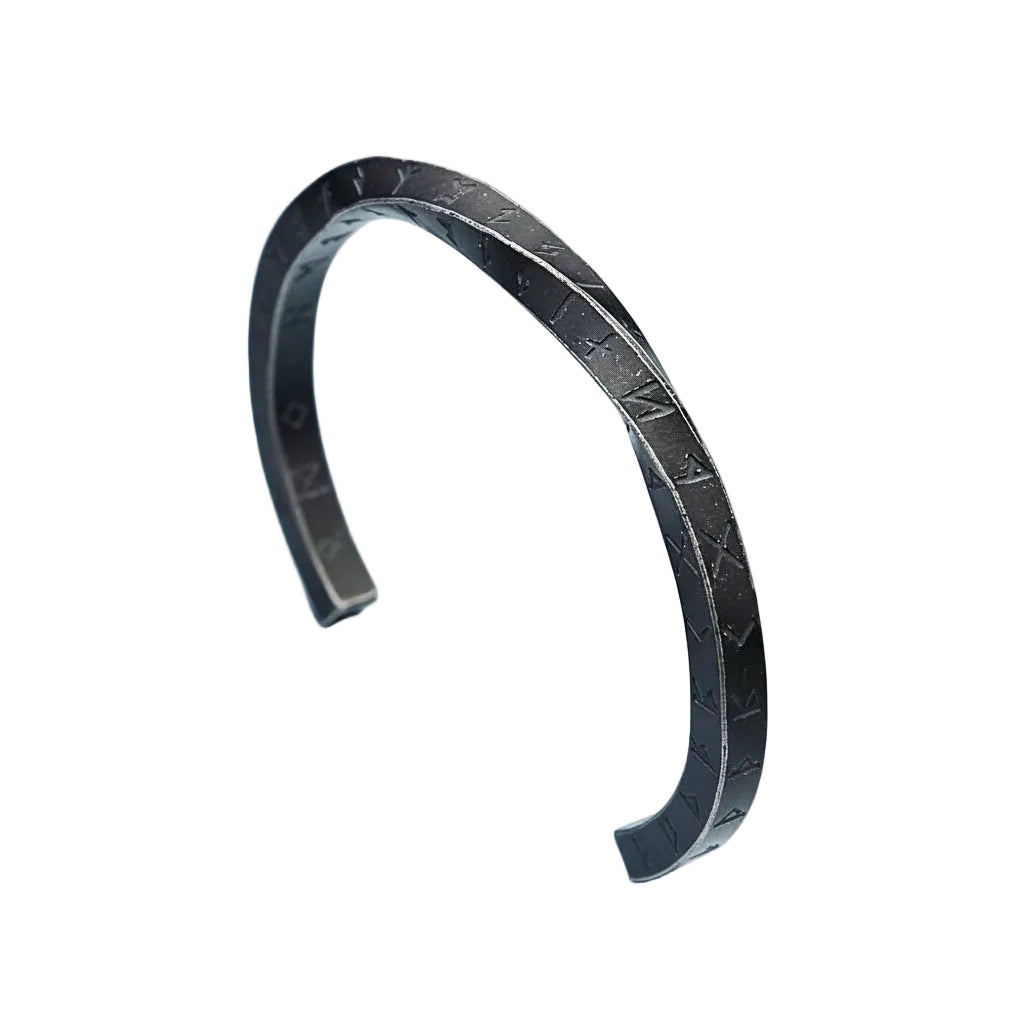 Bracelet Viking Mœbius Runes Noir | Magnus