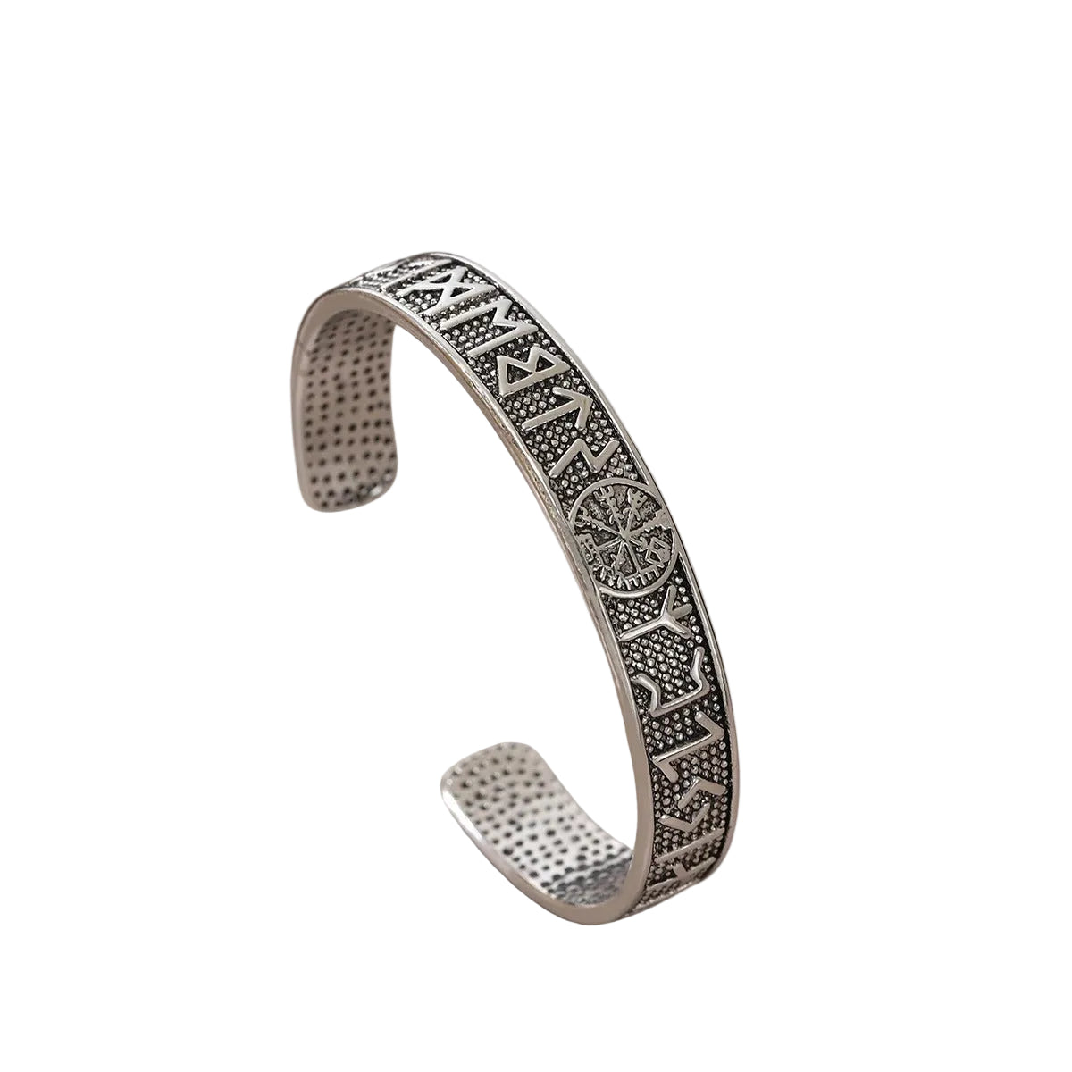 Bracelet Viking Plat Runes Argent | Asbjørn