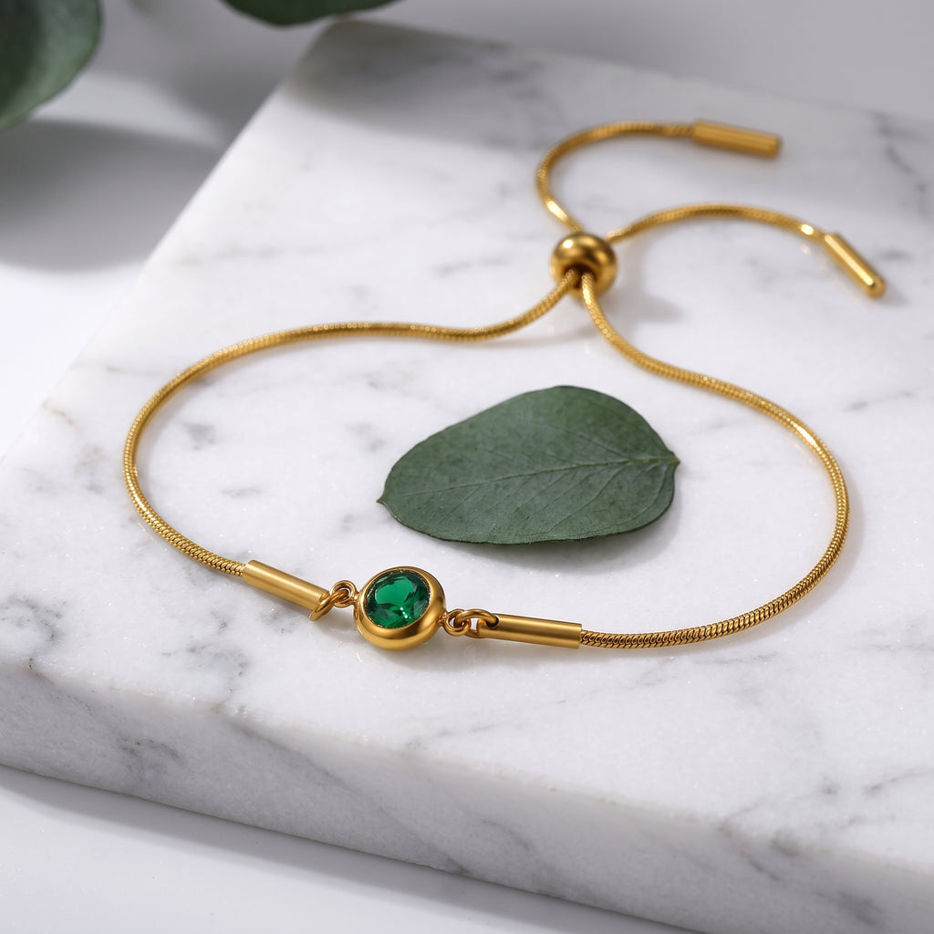 Bracelet Pierre de Naissance Emeraude | Mai