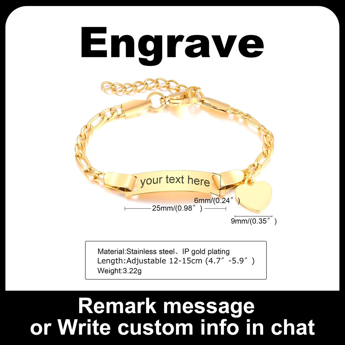 Bracelet Gravé Cœur Or | Daniela